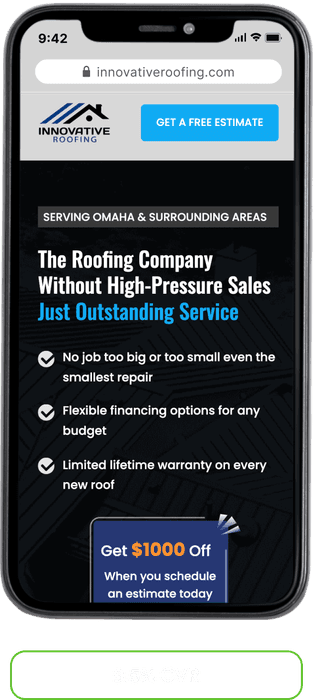 Innovative Roofing landing page