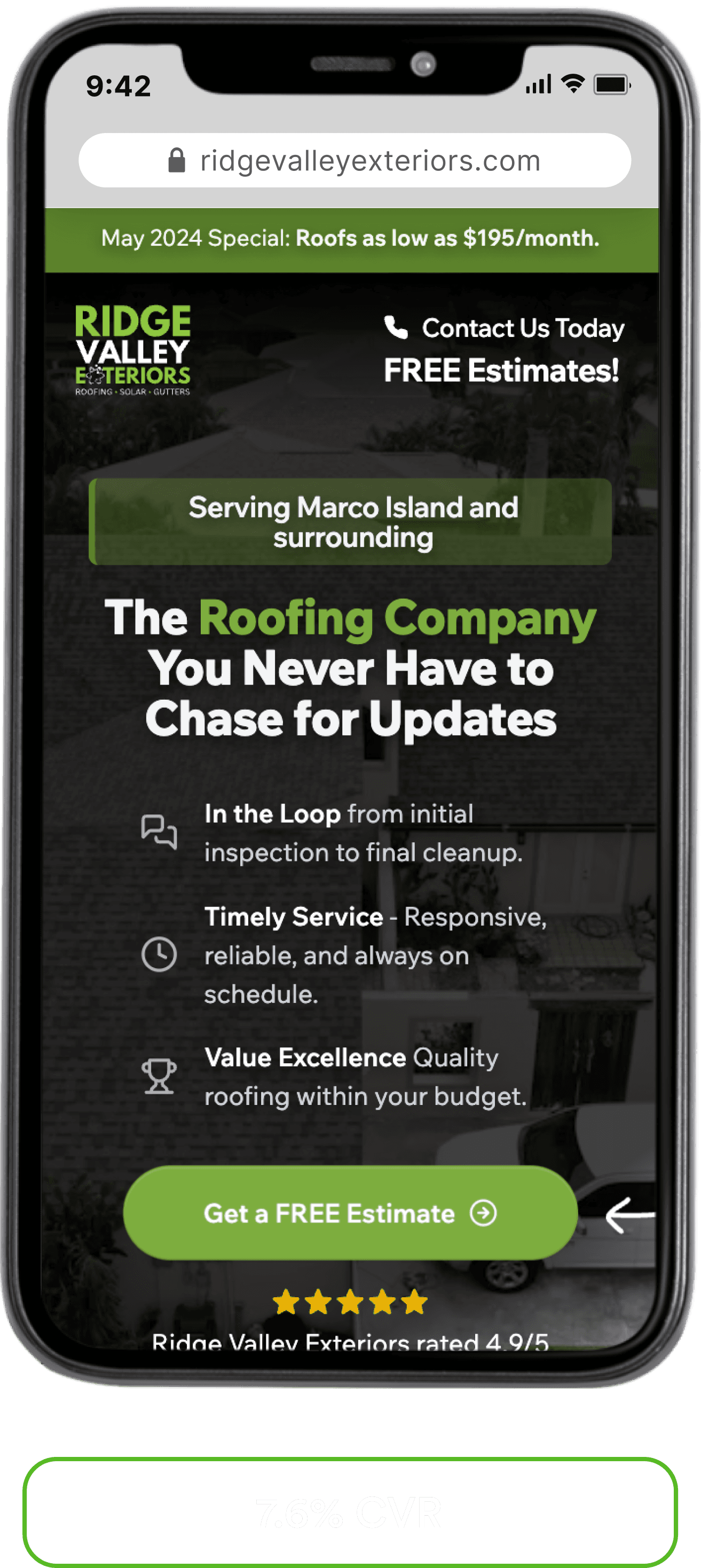 Ridge Valley landing page