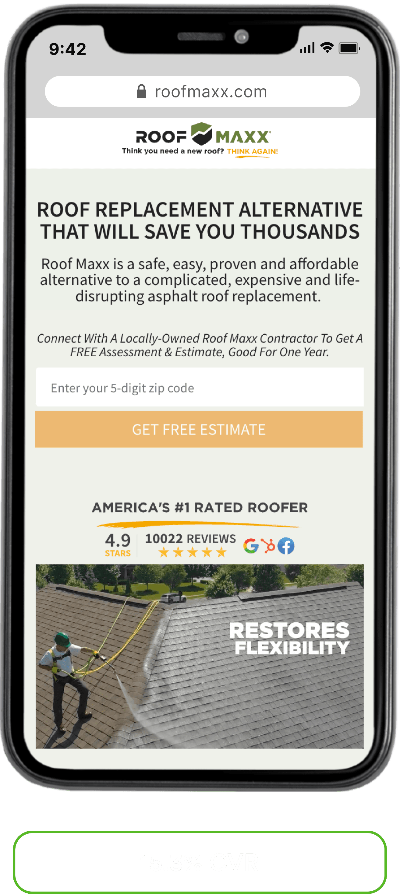 Roof Maxx landing page